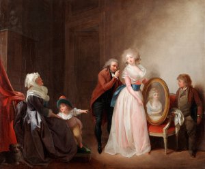 Woman Showing Her Portrait by Louis Leopold Boilly Oil Painting