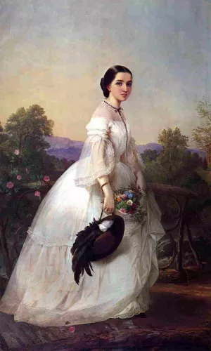 Portrait of Jenny Lind also known as Jenny Lind, the Swedish Nightingale by Louis Lang - Oil Painting Reproduction