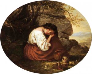 Strawberry Girl by Louis Lang Oil Painting