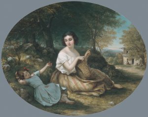 The Basket Maker by Louis Lang Oil Painting