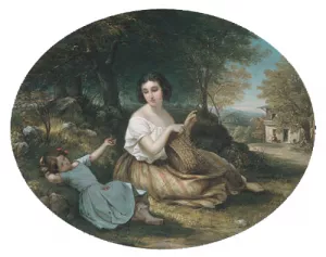 The Basket Maker by Louis Lang Oil Painting