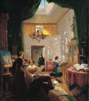 Women's Art Class by Louis Lang Oil Painting