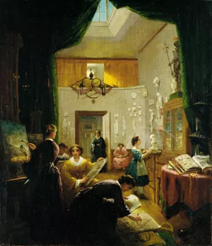 Women's Art Class by Louis Lang Oil Painting