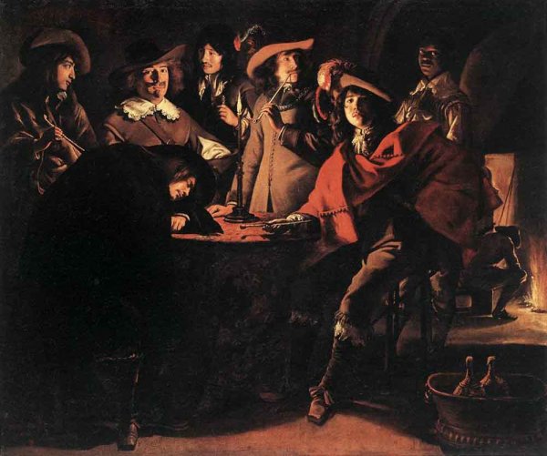 Smokers in an Interior by Louis Le Nain - Hand-Painted Oil Painting Reproduction