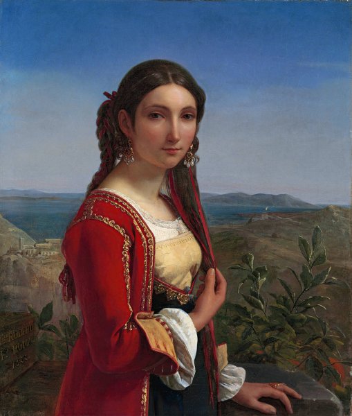 Portrat Eines Madchen Aus Retuna  by Louis Leopold Robert - Hand-Painted Oil Painting Reproduction