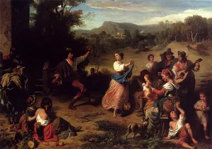 The Fiesta painting by Louis-Leopold Robert