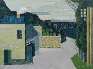 City with viaduct by Louis Marcoussis Oil Painting