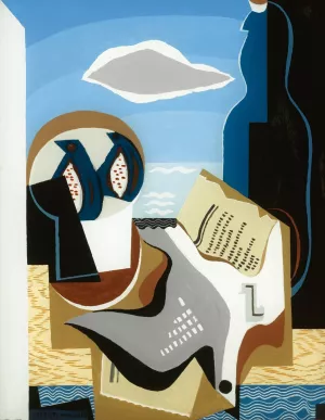 Composition a L'oiseau by Louis Marcoussis Oil Painting