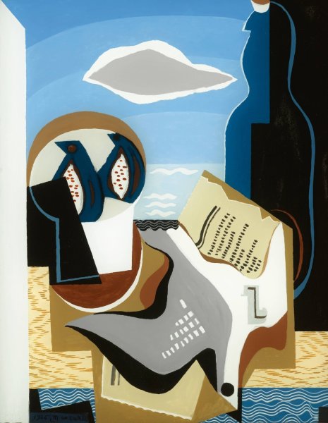 Composition a L'oiseau by Louis Marcoussis - Hand-Painted Oil Painting Reproduction