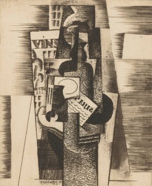 Le Comptoir by Louis Marcoussis Oil Painting