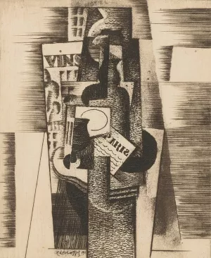 Le Comptoir by Louis Marcoussis Oil Painting