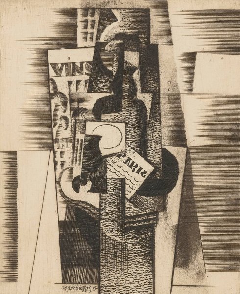 Le Comptoir  by Louis Marcoussis - Hand-Painted Oil Painting Reproduction