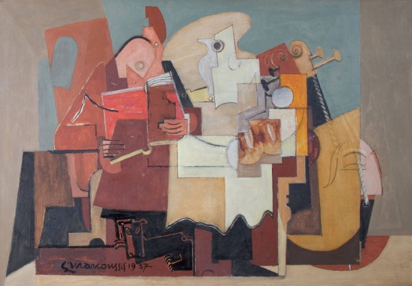 Le Lecteur  by Louis Marcoussis - Hand-Painted Oil Painting Reproduction