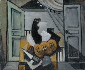Nature Morte Au Pain Et Au Couteau by Louis Marcoussis Oil Painting