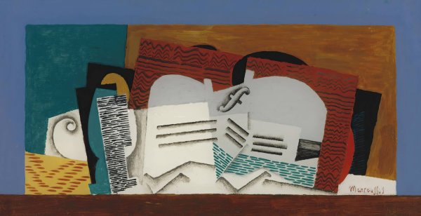 Verre Et Violon by Louis Marcoussis - Hand-Painted Oil Painting Reproduction