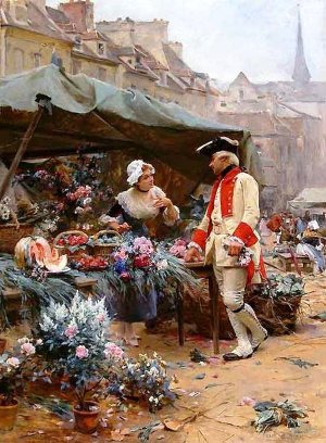 A Young Man's Fancy by Louis Marie De Schryver Oil Painting