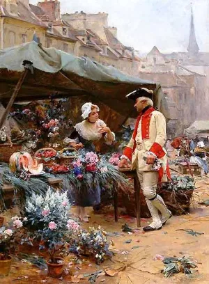 A Young Man's Fancy by Louis Marie De Schryver Oil Painting