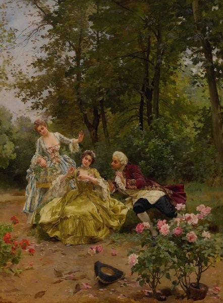 La becquee  by Louis Marie De Schryver - Hand-Painted Oil Painting Reproduction