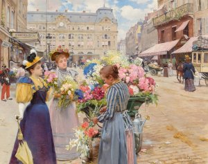 Paris - La rue du Havre by Louis Marie De Schryver Oil Painting