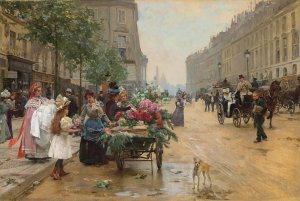 Rue Royale, Pari by Louis Marie De Schryver Oil Painting