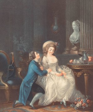 L'amant Ecoute by Louis-Marin Bonnet Oil Painting