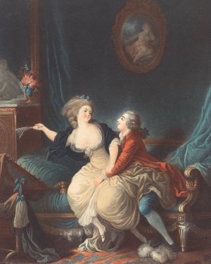 L'eventail Casse by Louis-Marin Bonnet Oil Painting