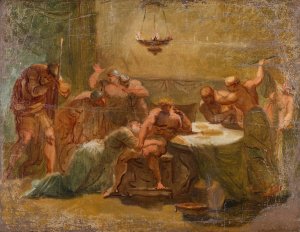 Priam before Achilles by Louis Masreliez Oil Painting