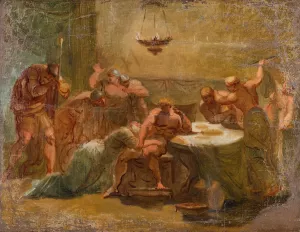 Priam before Achilles by Louis Masreliez Oil Painting