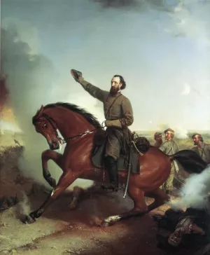 Stonewall Jackson at the Battle of Wiinchester, Virginia by Louis-Mathieu-Didier Guillaume Oil Painting
