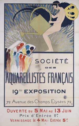 Societe Des Aquarellistes Francais 19eme Exposition by Louis Maurice Boutet De Monvel Oil Painting