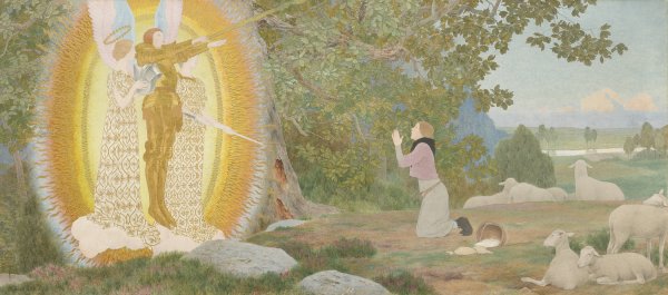 The Vision and Inspiration  by Louis Maurice Boutet De Monvel - Hand-Painted Oil Painting Reproduction