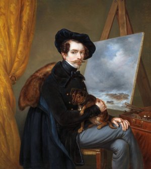 Self-Portrait by Louis Meijer Oil Painting