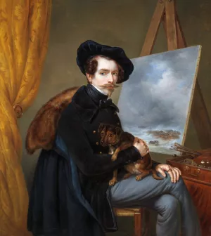 Self-Portrait by Louis Meijer Oil Painting