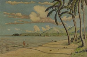 Beach at Apia, Samoa by Louis Michel Eilshemius Oil Painting