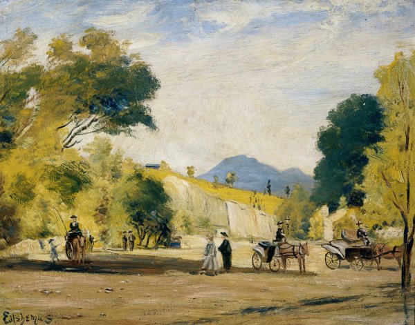 Cabs for Hire by Louis Michel Eilshemius - Hand-Painted Oil Painting Reproduction