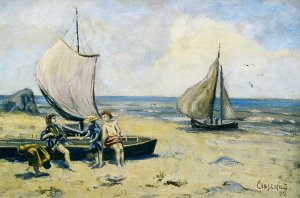 Children on the Beach by Louis Michel Eilshemius Oil Painting