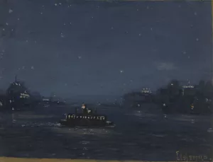 Ferryboat at Night by Louis Michel Eilshemius Oil Painting