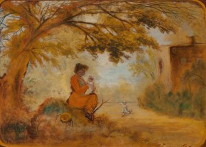 Mother and Children by Louis Michel Eilshemius Oil Painting