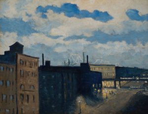 New York Street at Dusk by Louis Michel Eilshemius Oil Painting