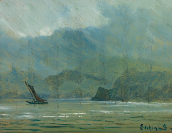 Pale Blue Landscape by Louis Michel Eilshemius - Hand-Painted Oil Painting Reproduction
