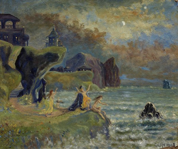 Sirens of The Sea  by Louis Michel Eilshemius - Hand-Painted Oil Painting Reproduction