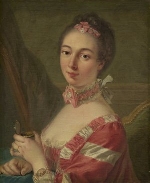 Portrait of a Lady by Louis Michel Van Loo (Follower) Oil Painting