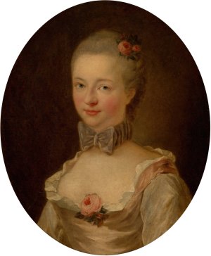Jeune femme aux fleurs dans les cheveux Oil painting by Louis-Michel Van Loo