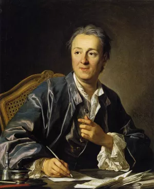 Portrait of Denis Diderot by Louis Michel Van Loo - Oil Painting Reproduction