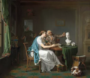 The Drawing Lesson Oil painting by Louis Moritz