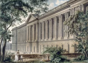 La colonnade du Louvre prise du jardin de l'hotel du comte d'Angiviller by Louis-Pierre Baltard Oil Painting