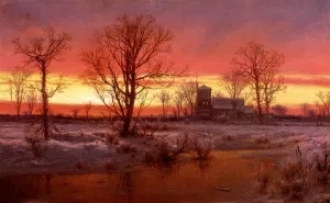 Church at Dusk by Louis Remy Mignot - Oil Painting Reproduction