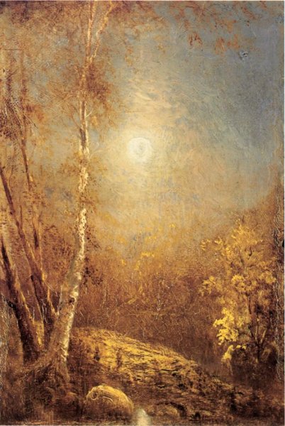 Main Product Photo of Morning Sun in Autumn Painting by Louis Remy Mignot