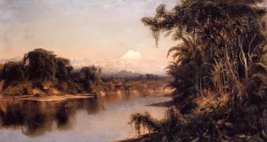 South American Landscape also known as Chimborazo from Riobamba by Louis Remy Mignot - Oil Painting Reproduction