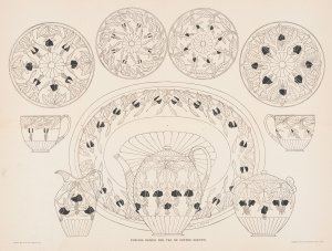 Fuschia design for tea or coffee service by Louis Rhead Oil Painting